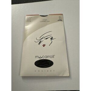 New MJ Carroll Hosiery Control Top Pantyhose Black Size C A35